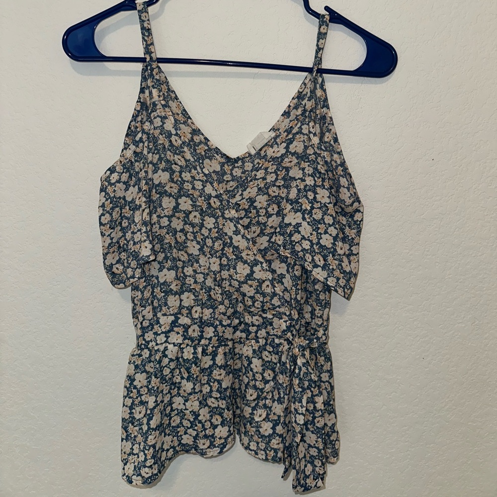 FLORAL PEPLUM TOP OFF THE SHOULDER